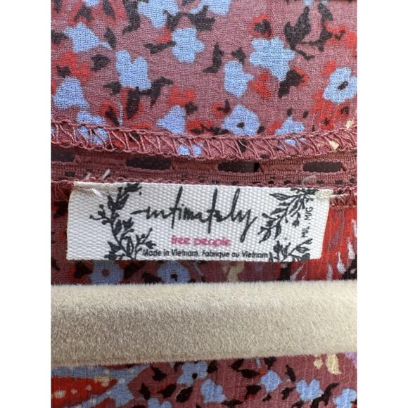 Free People Maxi Kimono Sheer Floral Rose Combo Robe Duster Cover-Up Sz M/L Boho - Picture 11 of 16